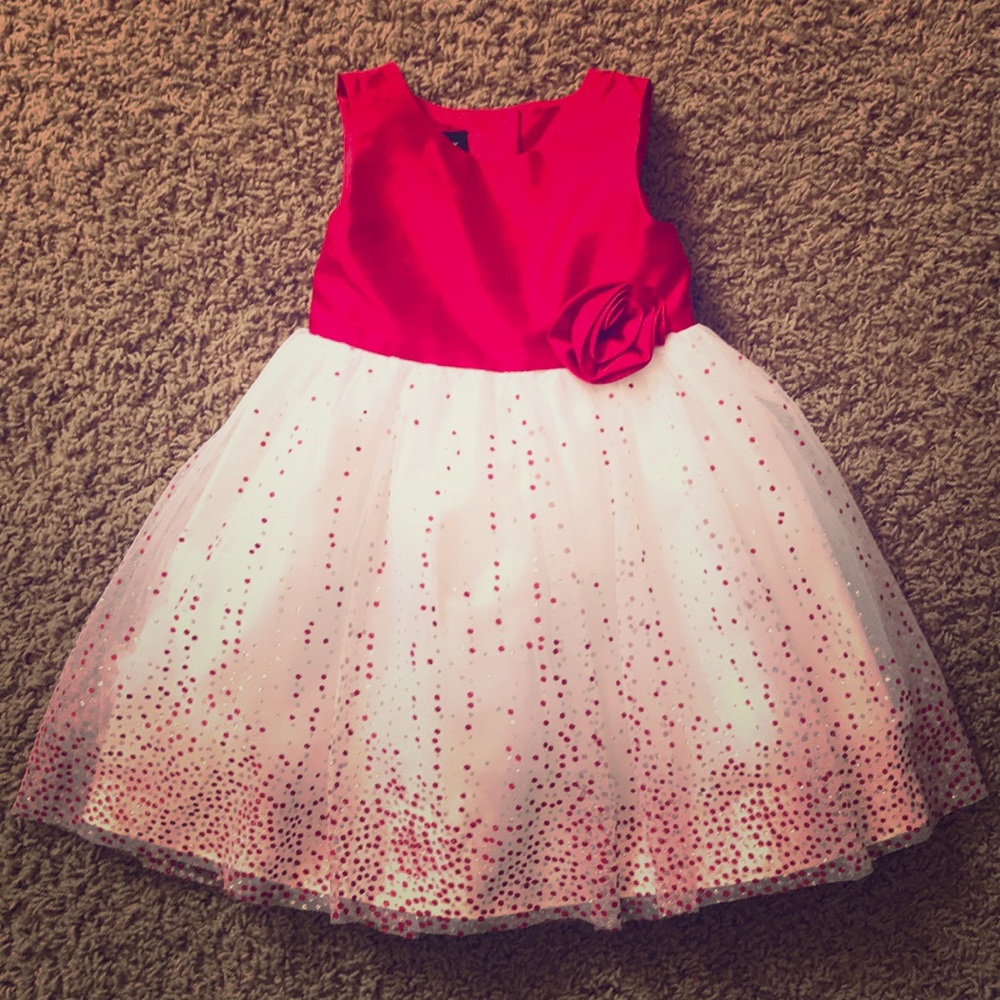 Dress, Red/White/Glitter Tulle, Toddler size 3T